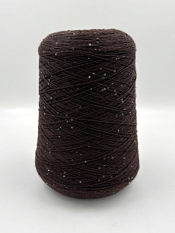 Пряжа Merino Paillettes, Italia, меринос, цвет шоколадный